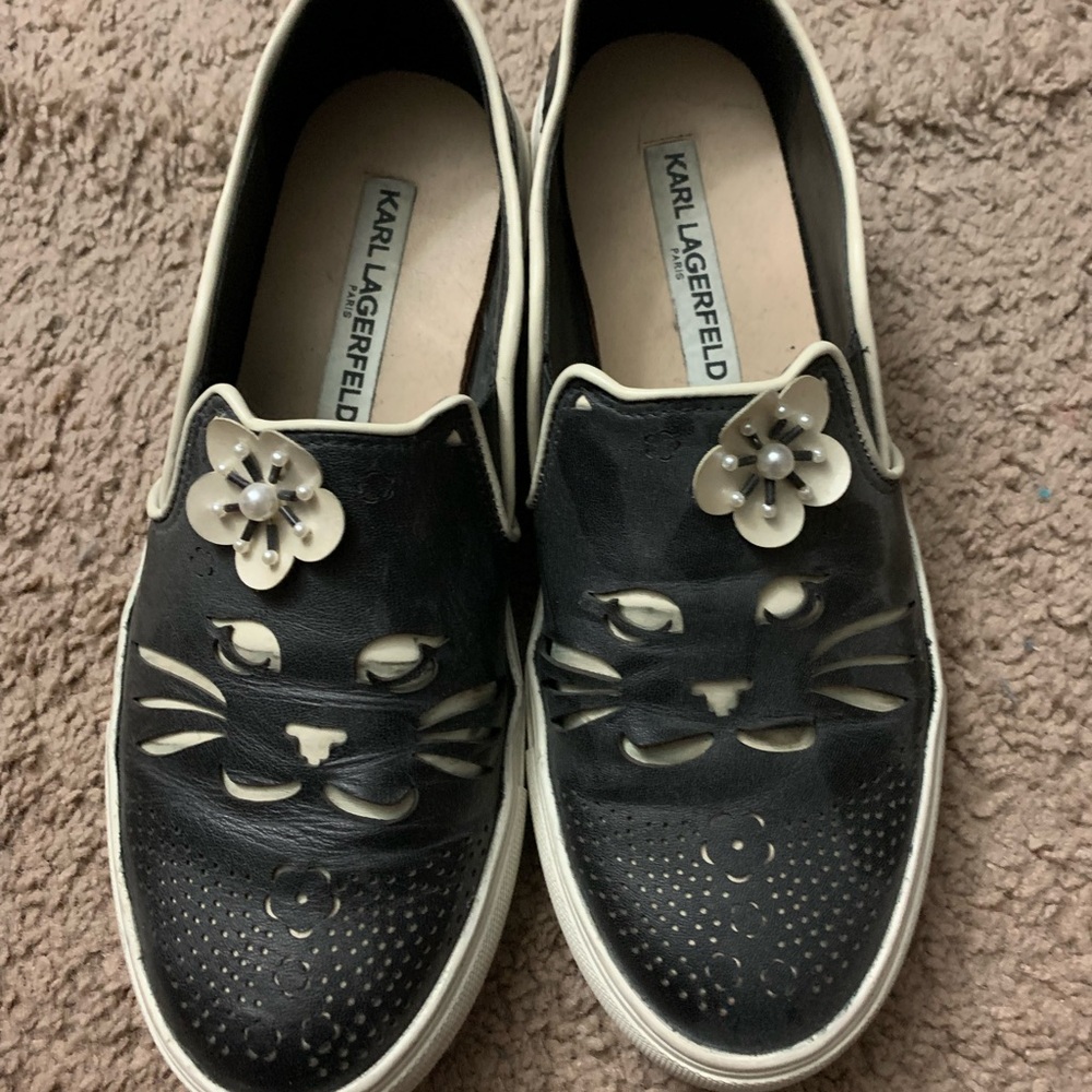Karl Lagerfeld Paris Slip-On Cat Sneakers Size 6